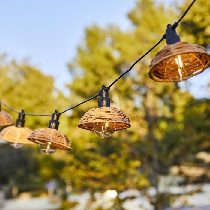 Outdoor light garland - LUMISKY - COTTAGE - 5.70 m - 10 transparent globes - warm white LED