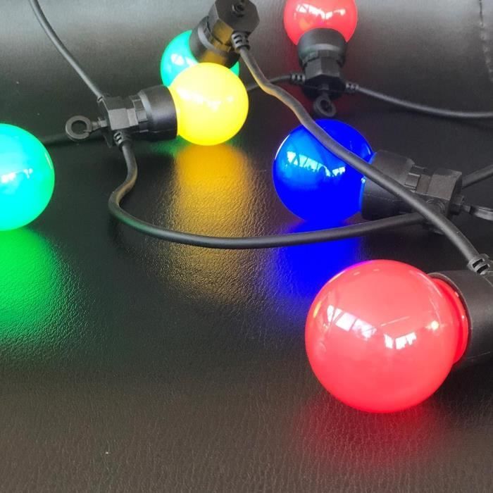 Solar light garland - LUMISKY - PARTY GUINGUETTE SOLAR - 5.70 m - 8 modes - 10 multi-color LED globes