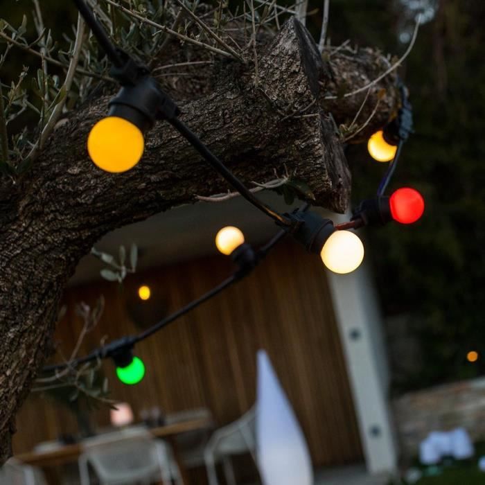 Solar light garland - LUMISKY - PARTY GUINGUETTE SOLAR - 5.70 m - 8 modes - 10 multi-color LED globes