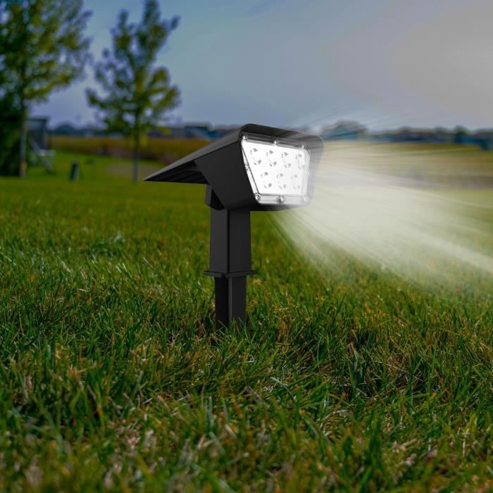 Set of 2 solar spotlights 2 in 1 to stick or fix - LUMISKY - CURTIS - H31.5 cm - white LED