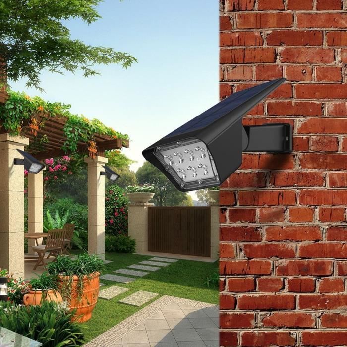 Set of 2 solar spotlights 2 in 1 to stick or fix - LUMISKY - CURTIS - H31.5 cm - white LED