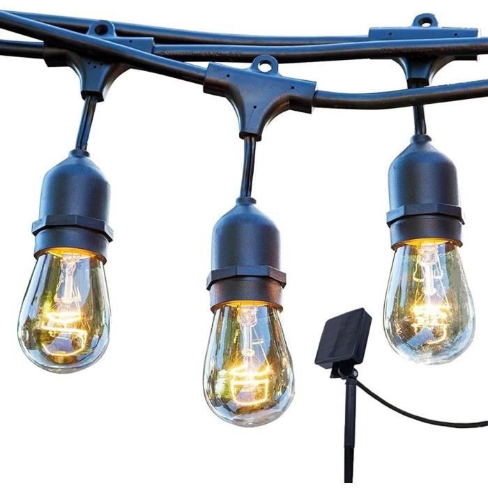 Solar light garland - LUMISKY - MAFY SOLAR - 6.50 m - 10 vintage filament bulbs - warm white LED