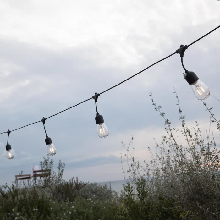 Solar light garland - LUMISKY - MAFY SOLAR - 6.50 m - 10 vintage filament bulbs - warm white LED