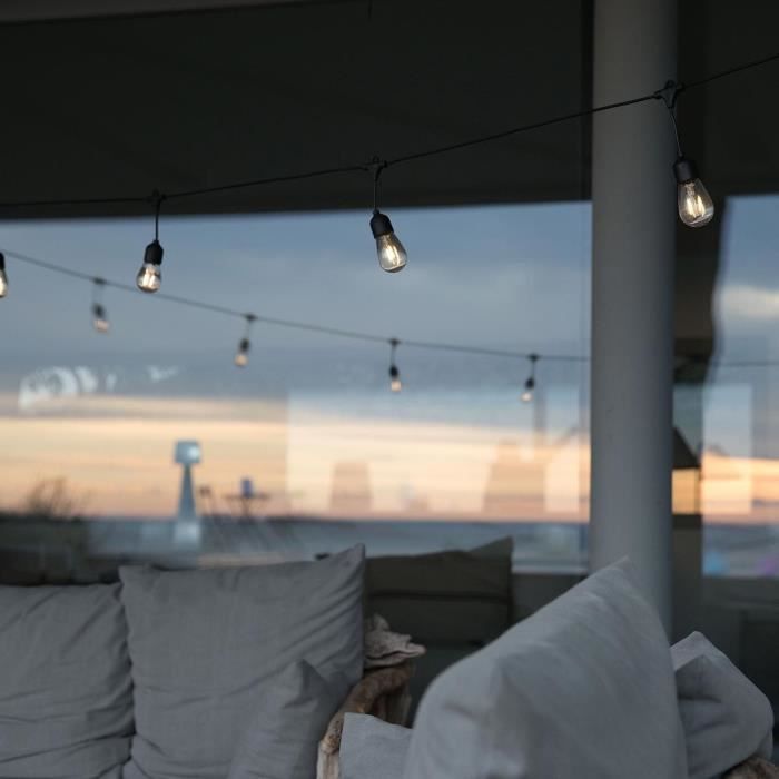 Solar light garland - LUMISKY - MAFY SOLAR - 6.50 m - 10 vintage filament bulbs - warm white LED