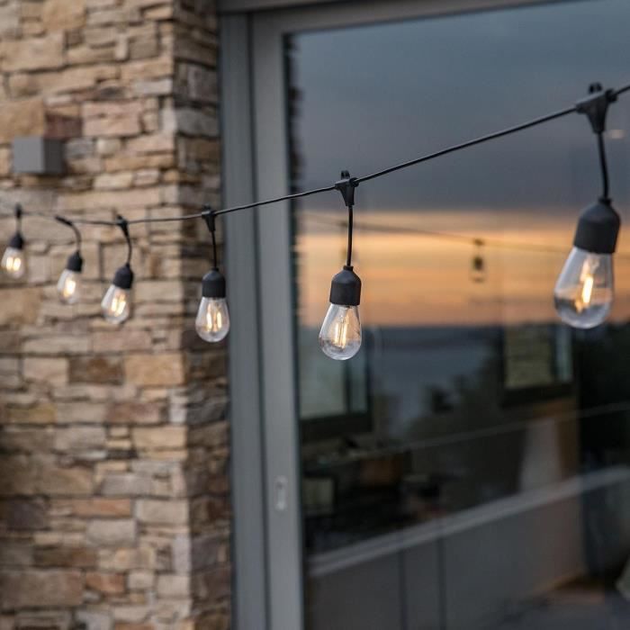 Solar light garland - LUMISKY - MAFY SOLAR - 6.50 m - 10 vintage filament bulbs - warm white LED