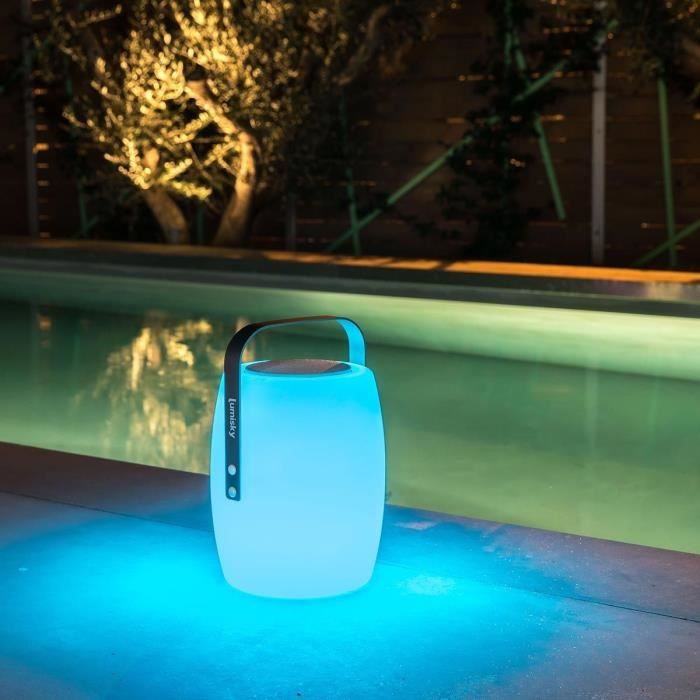 Wireless Bluetooth speaker lamp - LUMISKY - LUCY PLAY - H31 cm - Dimmable white and multi-color LED
