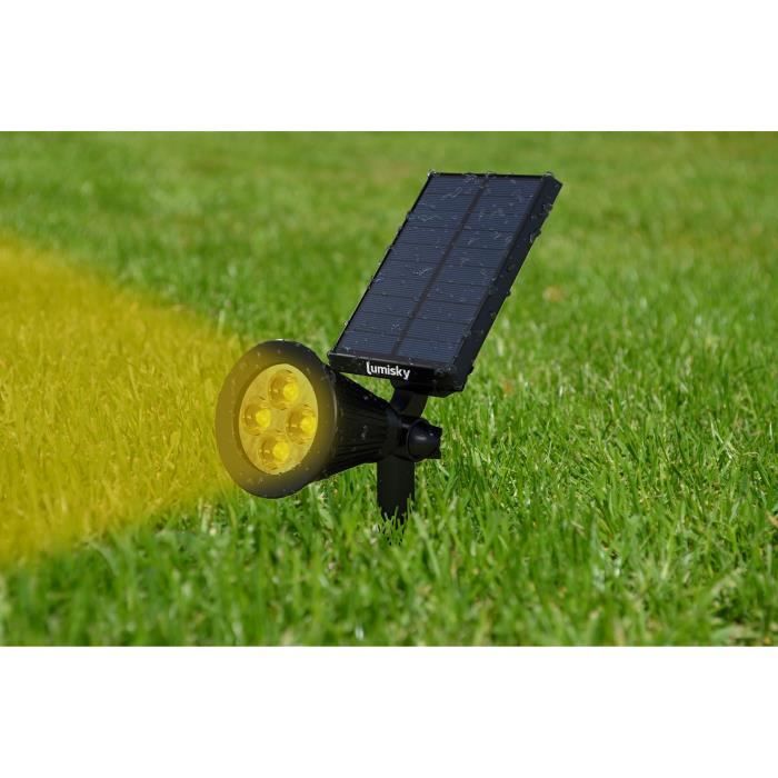 LUMI GARDEN Set of 2 spotlights Spot light solar LED Spiky - Warm white light - 34 cm