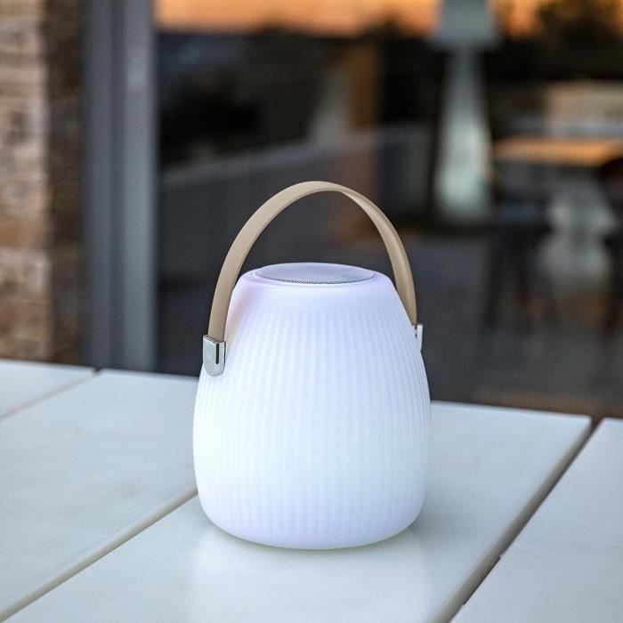 Wireless Bluetooth speaker lamp - LUMISKY - MINI MAY PLAY - H23 cm - Dimmable white and multi-color LED
