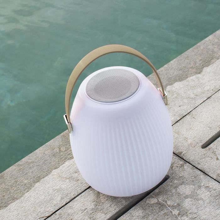 Wireless Bluetooth speaker lamp - LUMISKY - MINI MAY PLAY - H23 cm - Dimmable white and multi-color LED