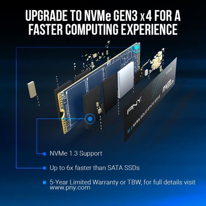 Internal Solid State Drive - PNY - CS1030 M.2 GEN3 - 250 GB - NVMe (M280CS1030-250-RB)