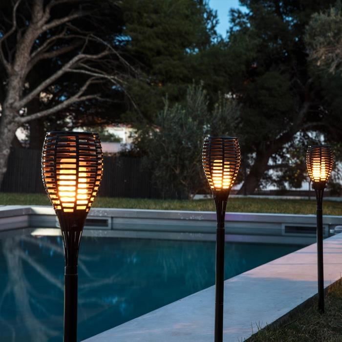 LUMI GARDEN Maity Sun solar torch - Flame effect - LED - H 80 cm - Warm white