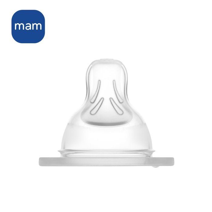 MAM Anatomic teat - Flow rate 1 Slow - Silicone - Set of 2 - Transparent