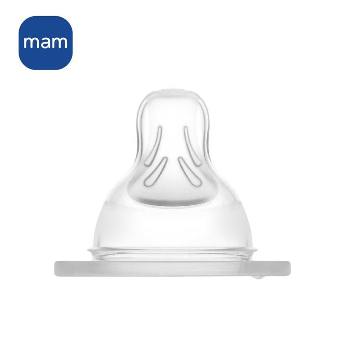 MAM Anatomic Teat - Fast X Flow and Thick Liquid - Silicone - Pack of 2 - Transparent