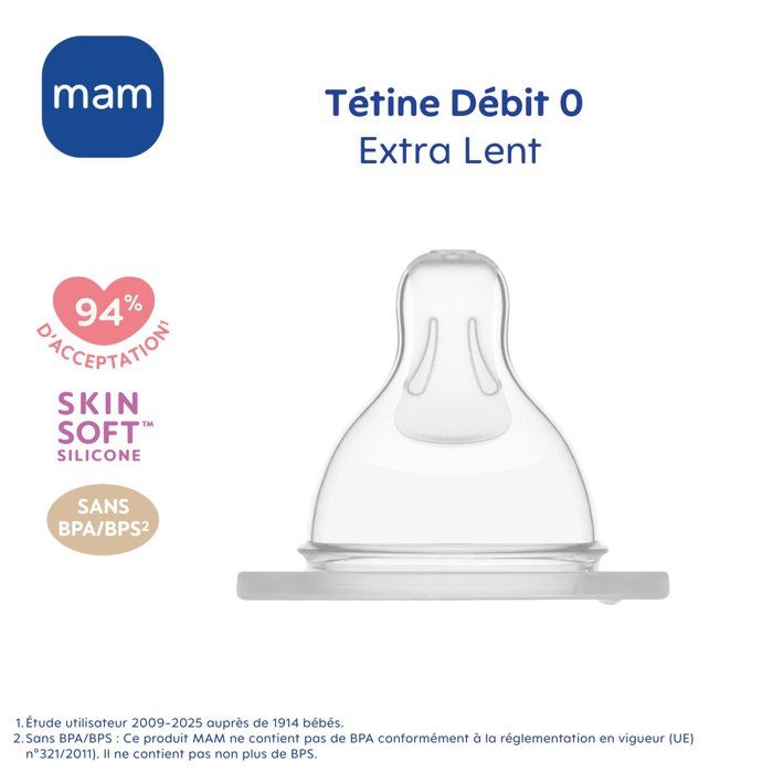 MAM Teat Flow 0 Extra Slow - Silicone