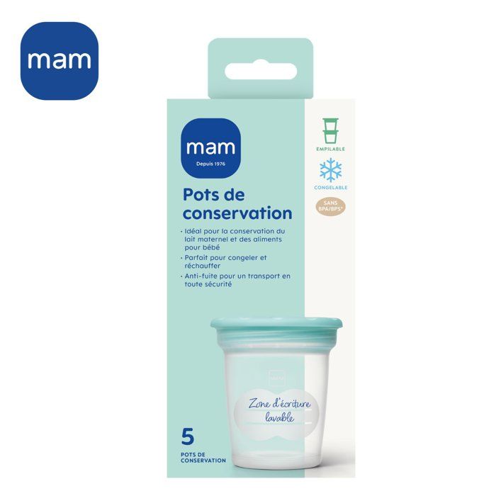 MAM Storage Pots 120ml - Pack of 5 - Transparent