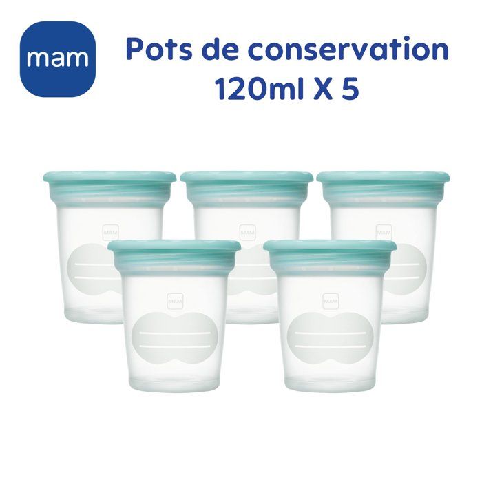 MAM Storage Pots 120ml - Pack of 5 - Transparent