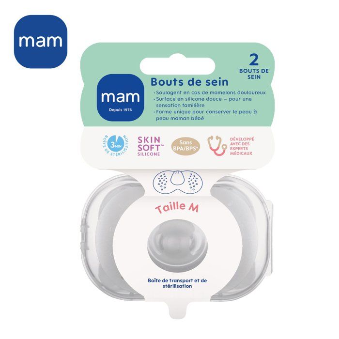 Mam Bout de Sein Size M - Silicone - Bte Sterilization X2
