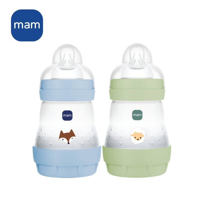 Set of 2 Baby Bottles - MAM - Easy Start - Anti-colic - 160 ml - Teat flow 1 - Ocean + Sand