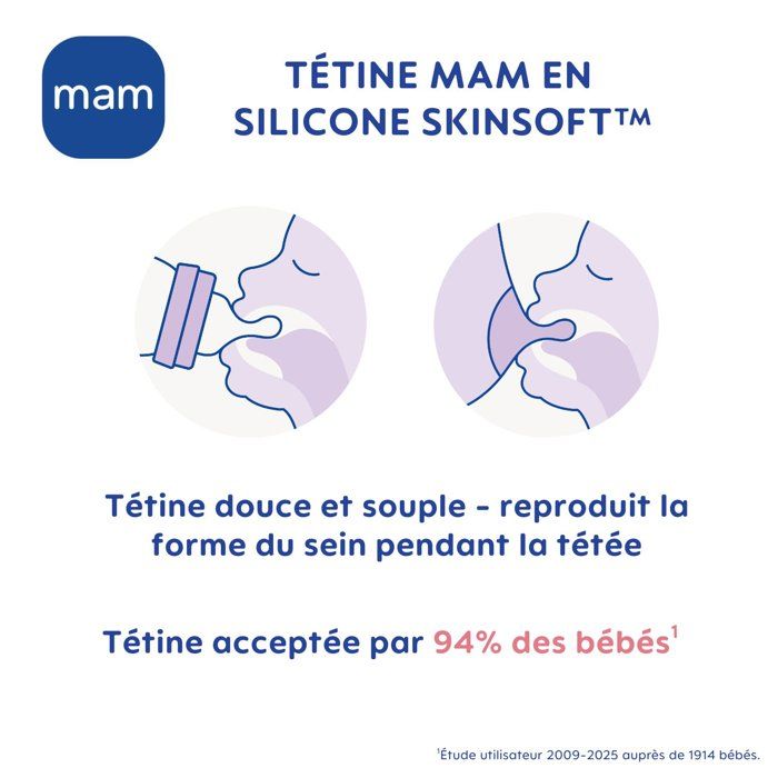 Set of 2 Baby Bottles - MAM - Easy Start / Anti-Colic - 260 ml - Flow 2 Teat - Ocean + Sand