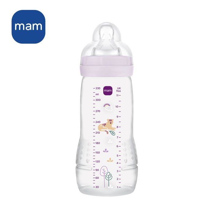 Baby bottle - MAM BABY - Easy Active - +6 months - 330 ml - X flow teat - Lilac