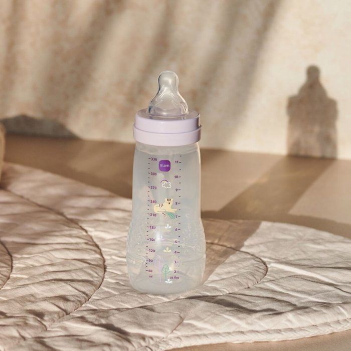 Baby bottle - MAM BABY - Easy Active - +6 months - 330 ml - X flow teat - Lilac