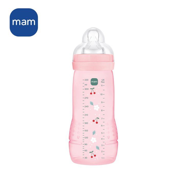 Baby bottle - MAM BABY - Easy Active - +6 months - 330 ml - X flow teat - Berry