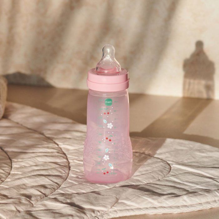 Baby bottle - MAM BABY - Easy Active - +6 months - 330 ml - X flow teat - Berry