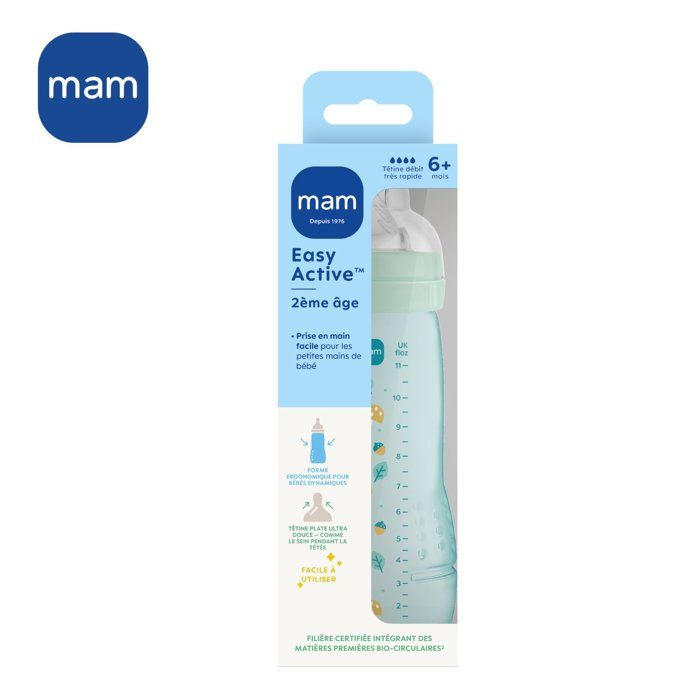 Baby bottle - MAM BABY - Easy Active - +6 months - 330 ml - X flow teat - Ice