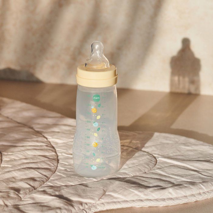 Set of 2 Bottles - MAM BABY - Easy Active - +6 months - 330 ml - X flow teat - Berry + Pearl