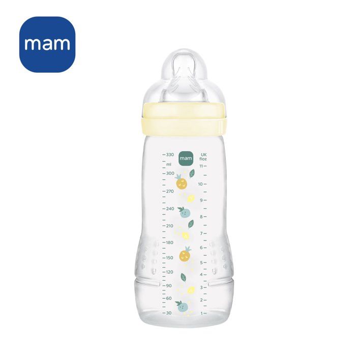 Baby bottle - MAM BABY - Easy Active - +6 months - 330 ml - X flow teat - Pearl