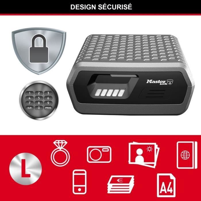 MASTER LOCK Safety lining / Safe - Fireproof and waterproof - Electronic combination - 10L