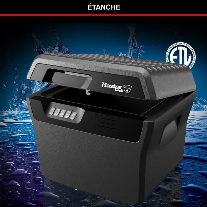 MASTER LOCK Safety Case / Safe - Fireproof and Waterproof - Electronic Combination - 18.5L