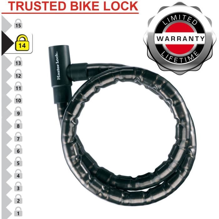 Master Lock 8115EURDPS Steel Keyed Cable Lock - Black