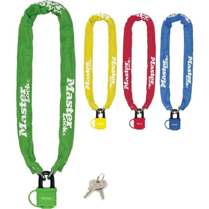 MASTER LOCK Bike Lock Chain with Key Padlock - Ideal for Bikes, Electric Bikes, ATVs and more