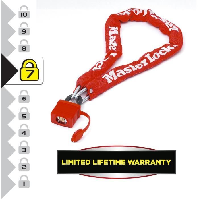 MASTER LOCK Bike Lock Chain with Key Padlock - Ideal for Bikes, Electric Bikes, ATVs and more