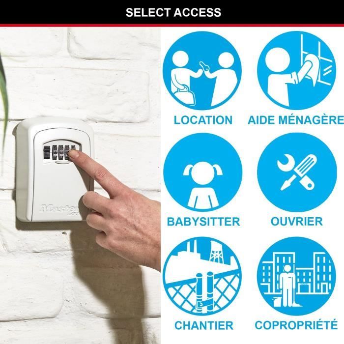 Master Lock Secure Key Box - M - White Format - Key Chest - Secure storage
