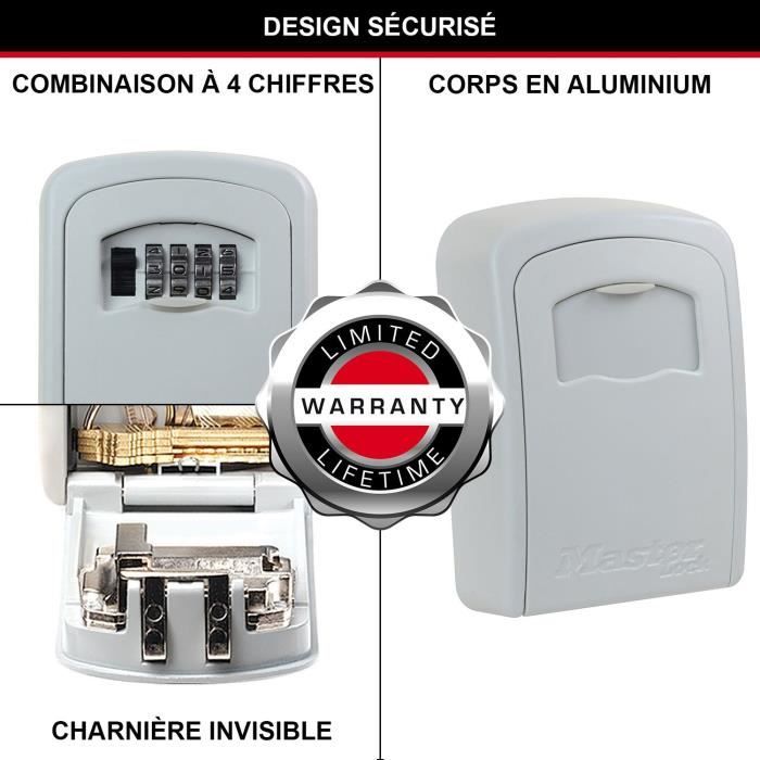 Master Lock Secure Key Box - M - White Format - Key Chest - Secure storage