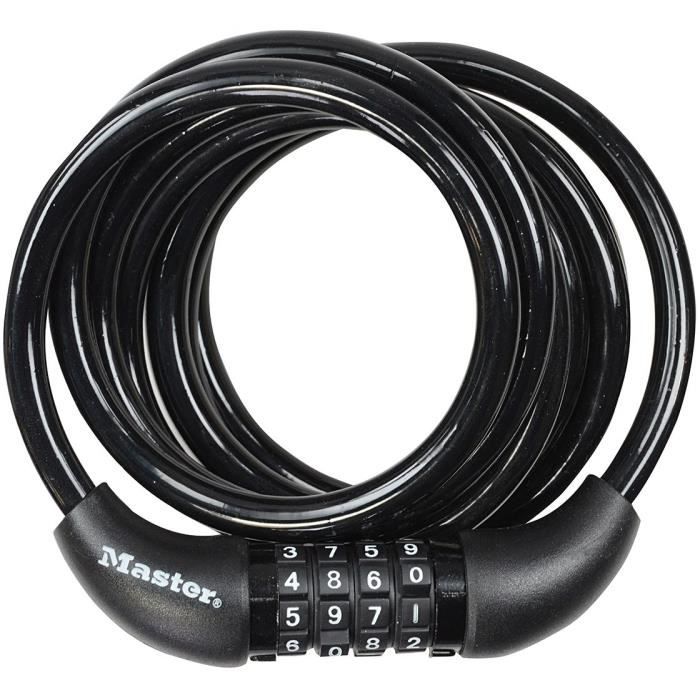 Bicycle Lock - MASTER LOCK - 8221EURDPRO - 1.8m twisted cable - Programmable combination