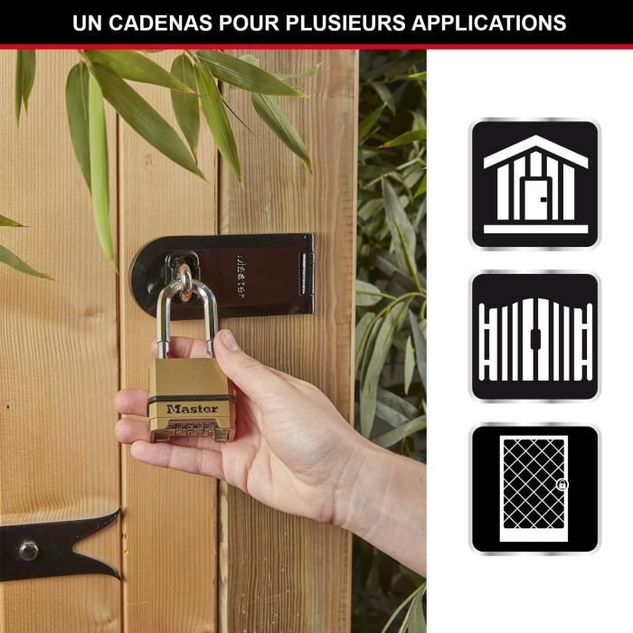 High Security Padlock - MASTER LOCK - M175EURDLF - Combination - Zinc - L Shackle - Outdoor