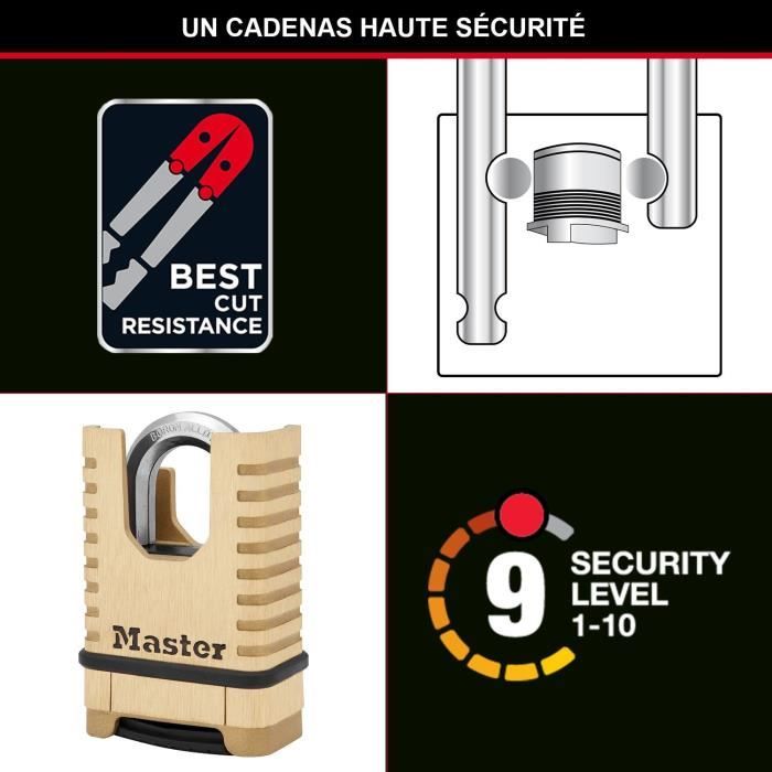 MASTER LOCK High Security Solid Brass Padlock [Protected Shackle] [a Combination] M1177EURD
