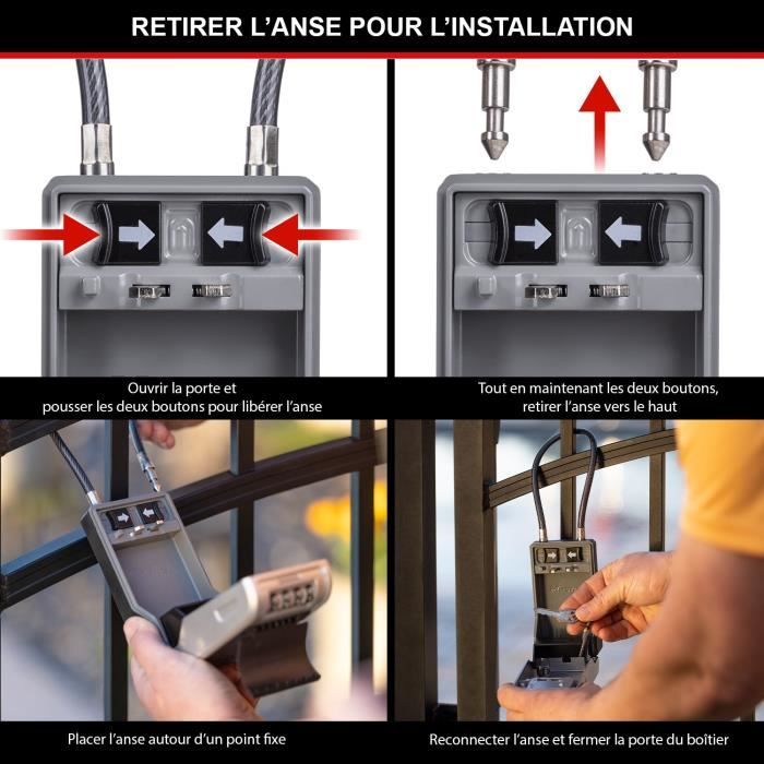 MASTER LOCK - Exterior key box with handle - New design - Large Capacity - High Security - 19.6 x 7.6 x 5.6 cm