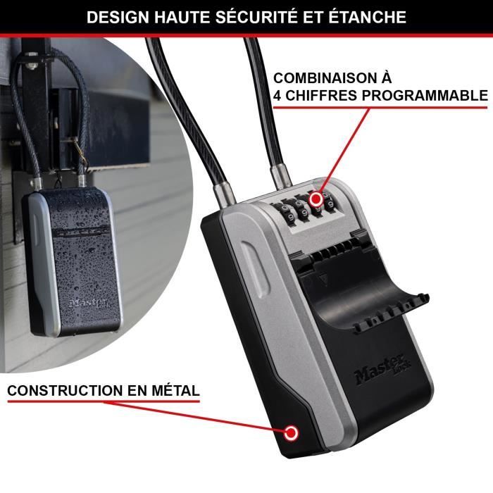 MASTER LOCK - Exterior key box with handle - New design - Large Capacity - High Security - 19.6 x 7.6 x 5.6 cm