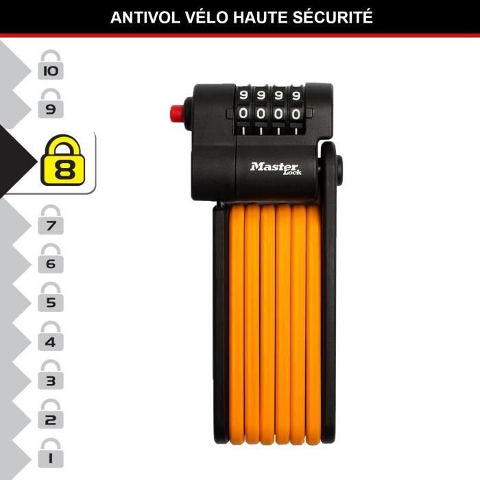 Combination Bike Lock - MASTER LOCK - 8336EURDPRO - Hardened Steel, Programmable Combination, Bracket Included