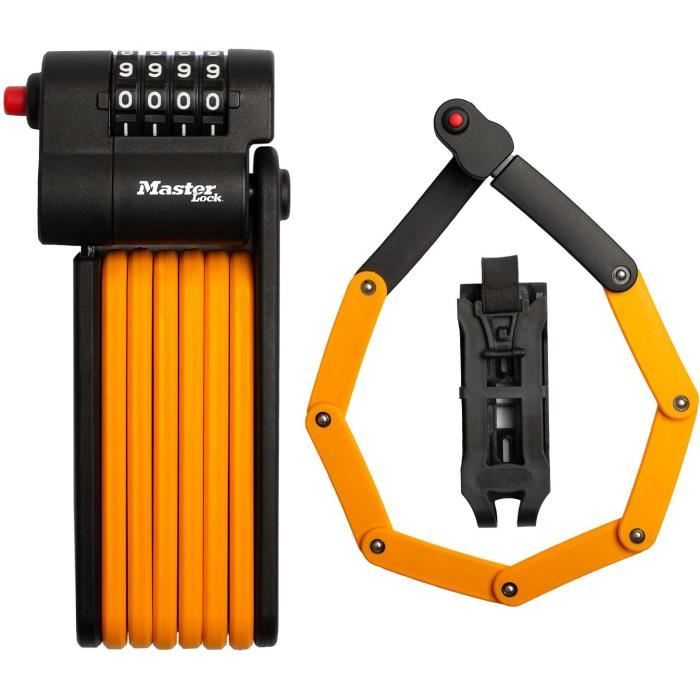 Combination Bike Lock - MASTER LOCK - 8336EURDPRO - Hardened Steel, Programmable Combination, Bracket Included