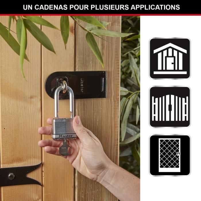 High Security Padlock - MASTER LOCK - M115EURTRILF - Keyed - Coated Laminated Steel - Exterior - Anti-rust - Shackle M - Pack of 3