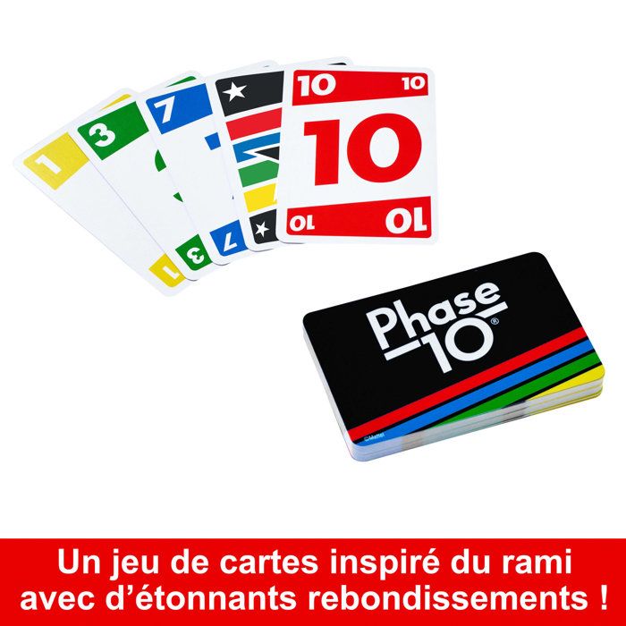 MATTEL GAMES - Phase 10 - Rummy-inspired Card Game - played in 10 phases - 7 years old +