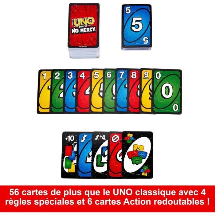 Mattel Games - UNO No Mercy - Card game for the whole family, children and adults HWV18