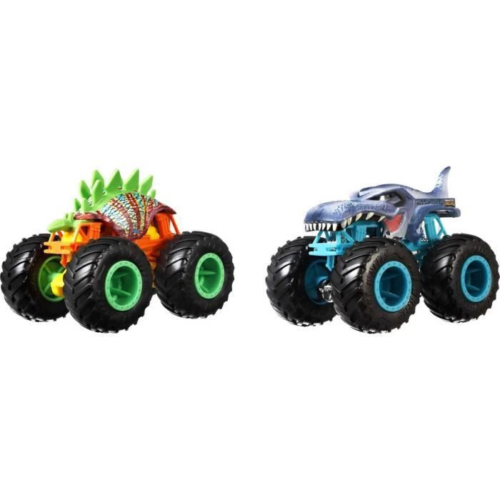 Hot Wheels - Set of 2 Monster Truck Double Demolition vehicles - Small Cars - 3 years and +
