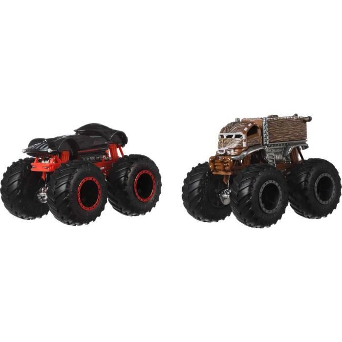 Hot Wheels - Set of 2 Monster Truck Double Demolition vehicles - Small Cars - 3 years and +