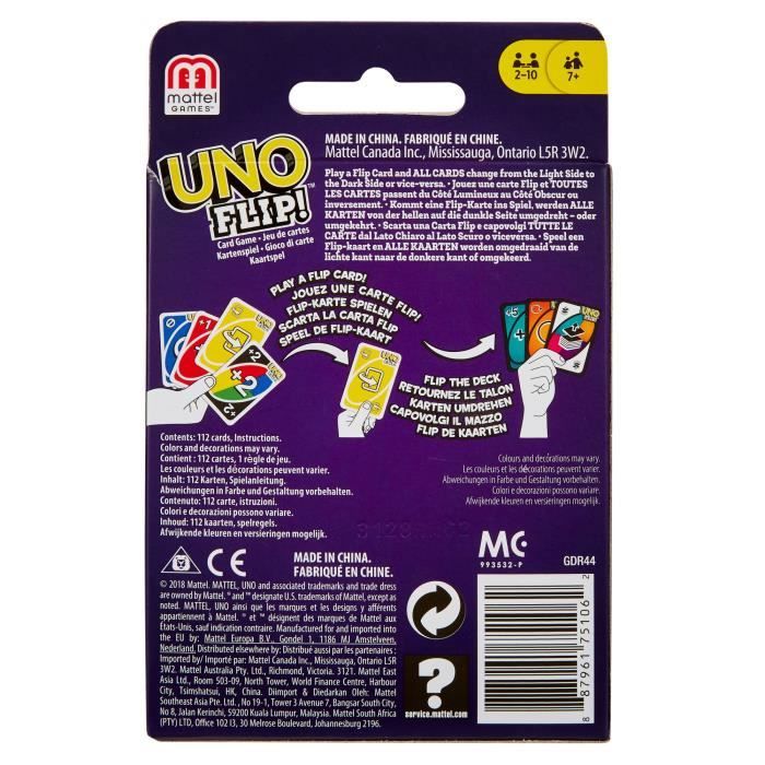 UNO - Flip Side - Family Card Game - Uno with Reversible Cards